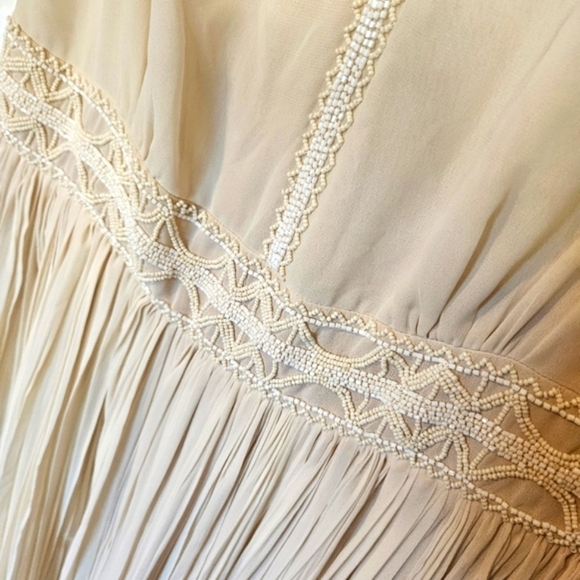 Massimo Dutti Bohemian Crepe Beaded Maxi Dress - Picture 4 of 10